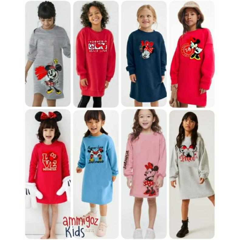 Dress Tunik Anak Ammigoz Merah Putih Agustus Kemerdekaan