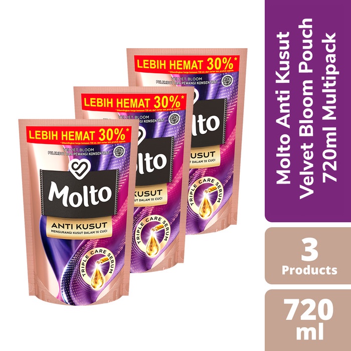 Terlaris Molto Anti Kusut Instan Velvet Bloom Pouch 720Ml Multipack