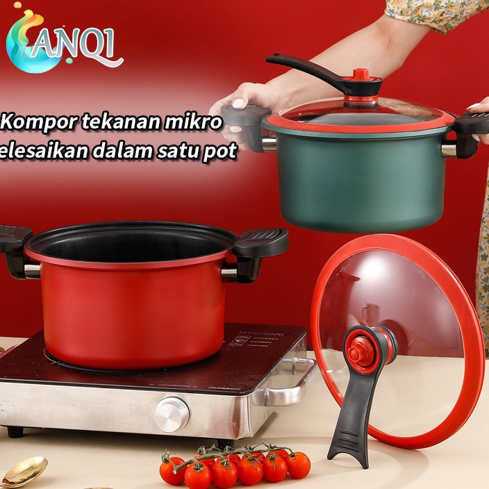 PROMO ANQI SHOP Panci Presto Teflon Pressure Cooker Pot Anti Lengket Panci Presto 3,5 Liter VS-1805