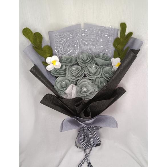 Limited - ( FLANEL ABU ) Bucket bunga flanel ..