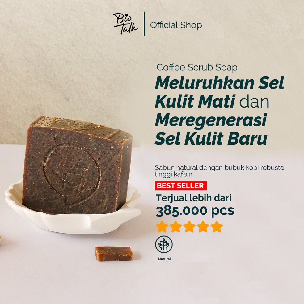 idY4k4J BioTalk Sabun Natural Herbal | Coffee Scrub | Kulit Normal | 120 gram