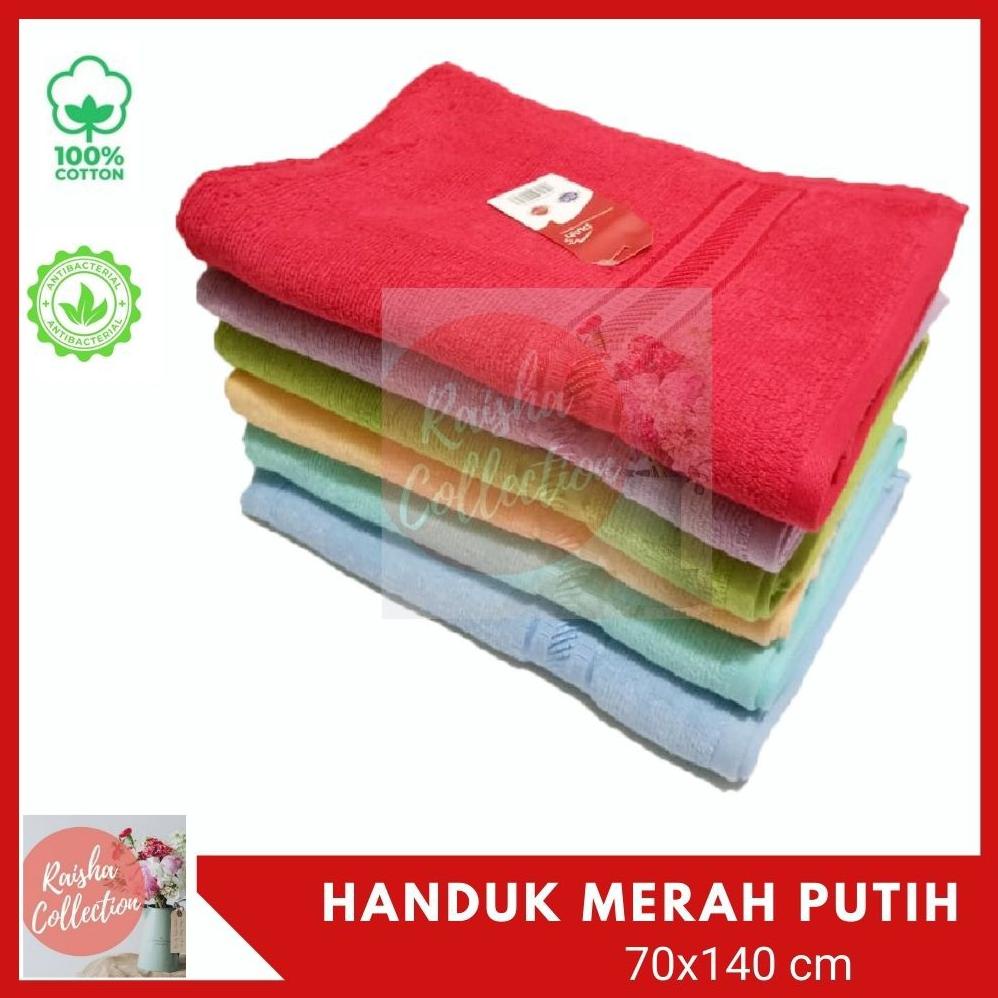 Promo Rc Merah Putih Handuk Mandi 70X135/60X120/50X100 / Handuk Mandi Motif Polos By Terry Palmer Bi