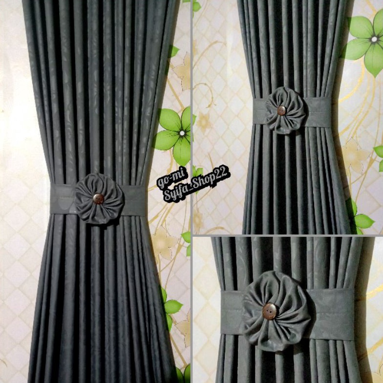 BFT-74 Gorden Jendela Kaca Minimalis Polos Embos Warna Terbaru. Untuk Jendela Kecil Model Pita Ikat 