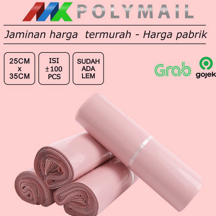 

➚Seller✦ L6GSU POLYMAILER ±100PCS 25x35CM BABY PINK PREMIUM GLOSSY PLASTIK POLYMAILER PINK R81 ❂Best Product