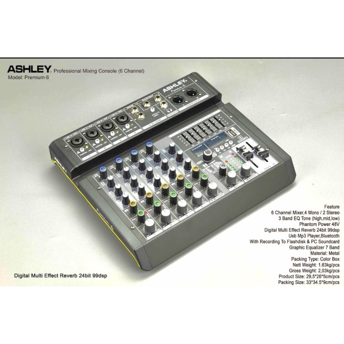 Mixer Ashley Premium 6 , Ashley 6 Channel Original