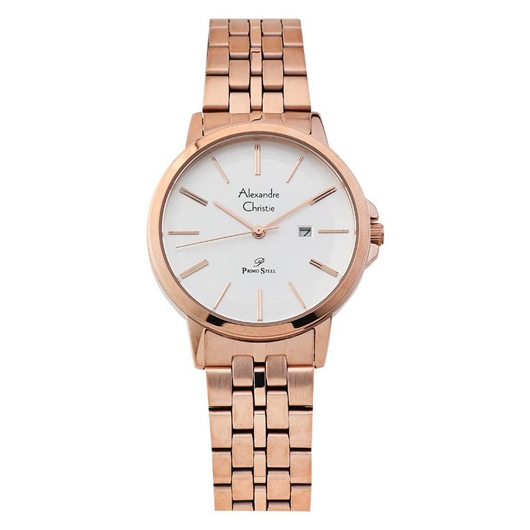 Bayar ditempat Jam Tangan Pria Alexandre Christie Primo Steel AC 1036 MD BRGSL Men Silver Dial Rose 