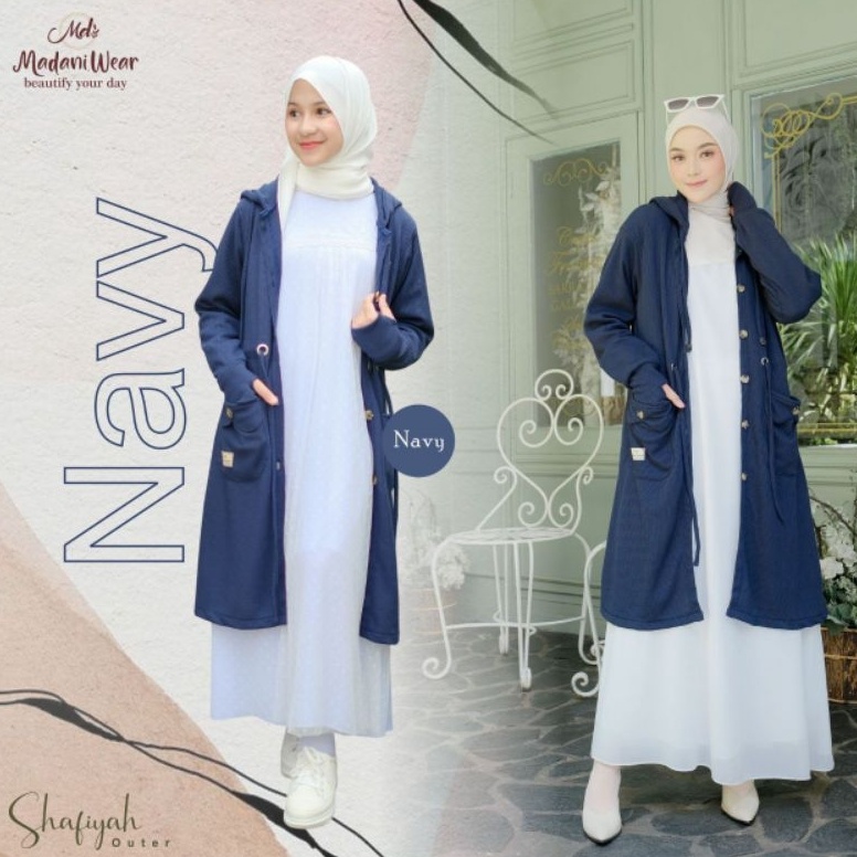 QWF-68 Outer Shafiyah Madani wear Alietha | Shafiyah Mom n kids Outer Cardigan Muslimah Long Outer 5