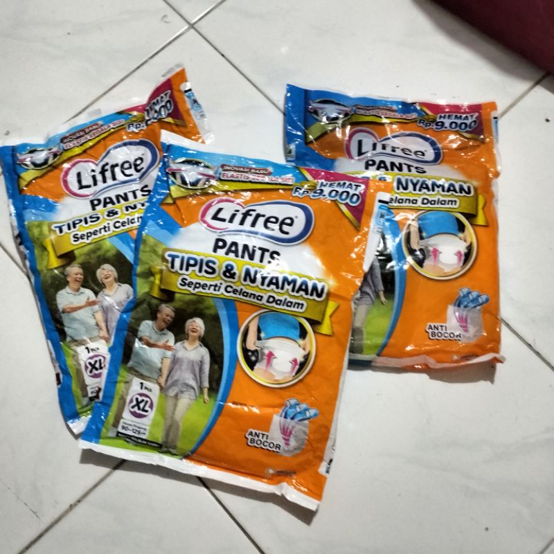 LIFREE POPOK CELANA XL SATUAN RENTENG PAMPERS DEWASA ORANG TUA