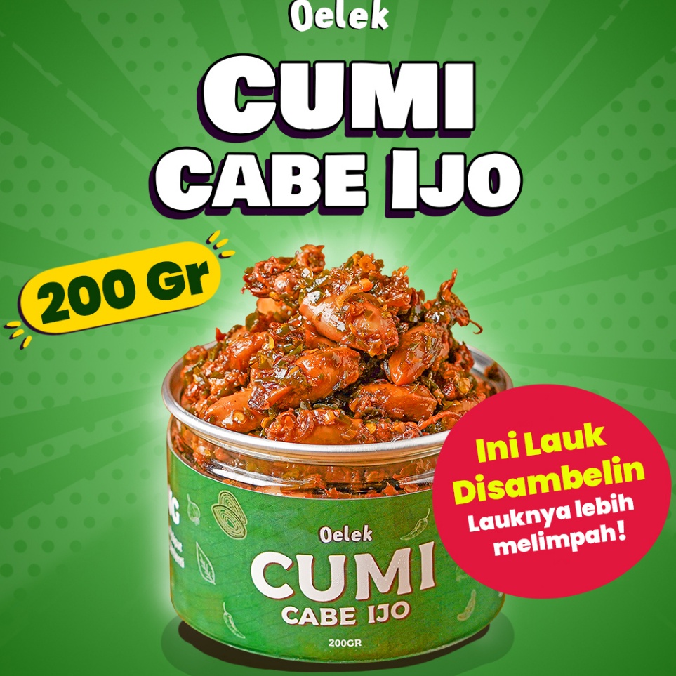 

Baru HLKDH Oelek Cumi Cabe Ijo Oelek / Lauk Cumi Cabai ijo / Lauk Siap Saji J95 Laris