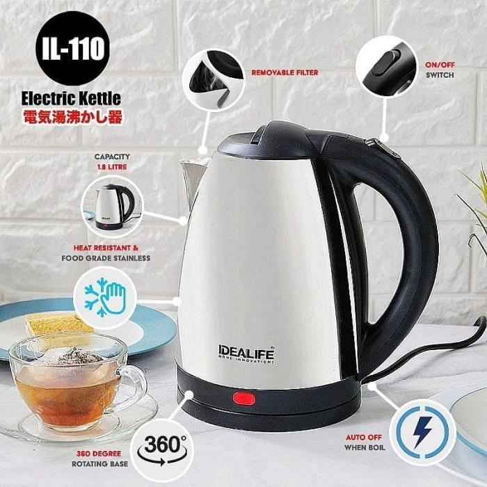 Teko Listrik Idealife Stainless Otomatis - Electric Kettle Low Watt