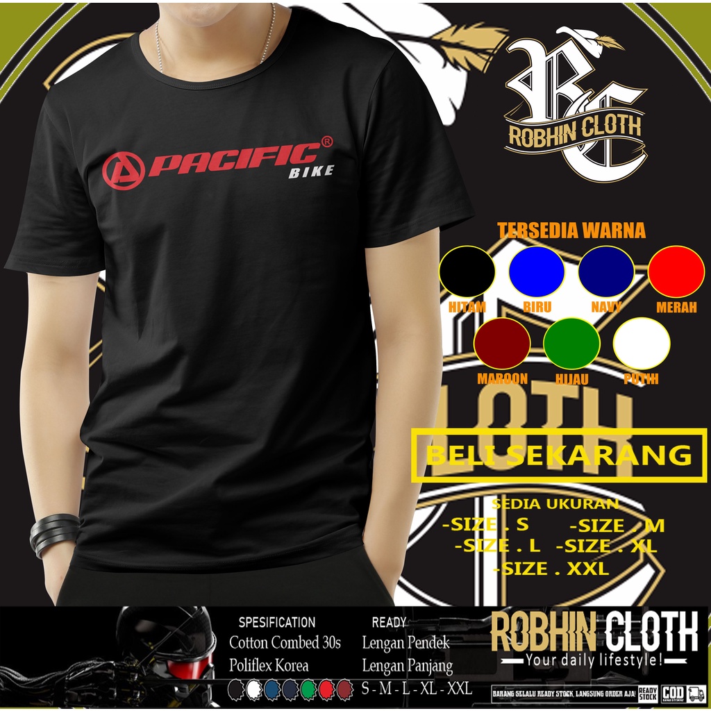 Kaos Sepeda Pacific Bike Logo Road Bike MTB Baju Sport