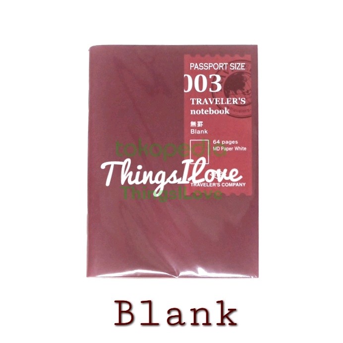 

Midori Traveler'S Notebook Refills - 003 Blank Passport Size