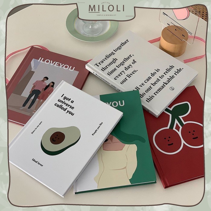 

[Miloli] Buku Tulis Couple & Fruit Polos Notebook Aesthetic - E0030