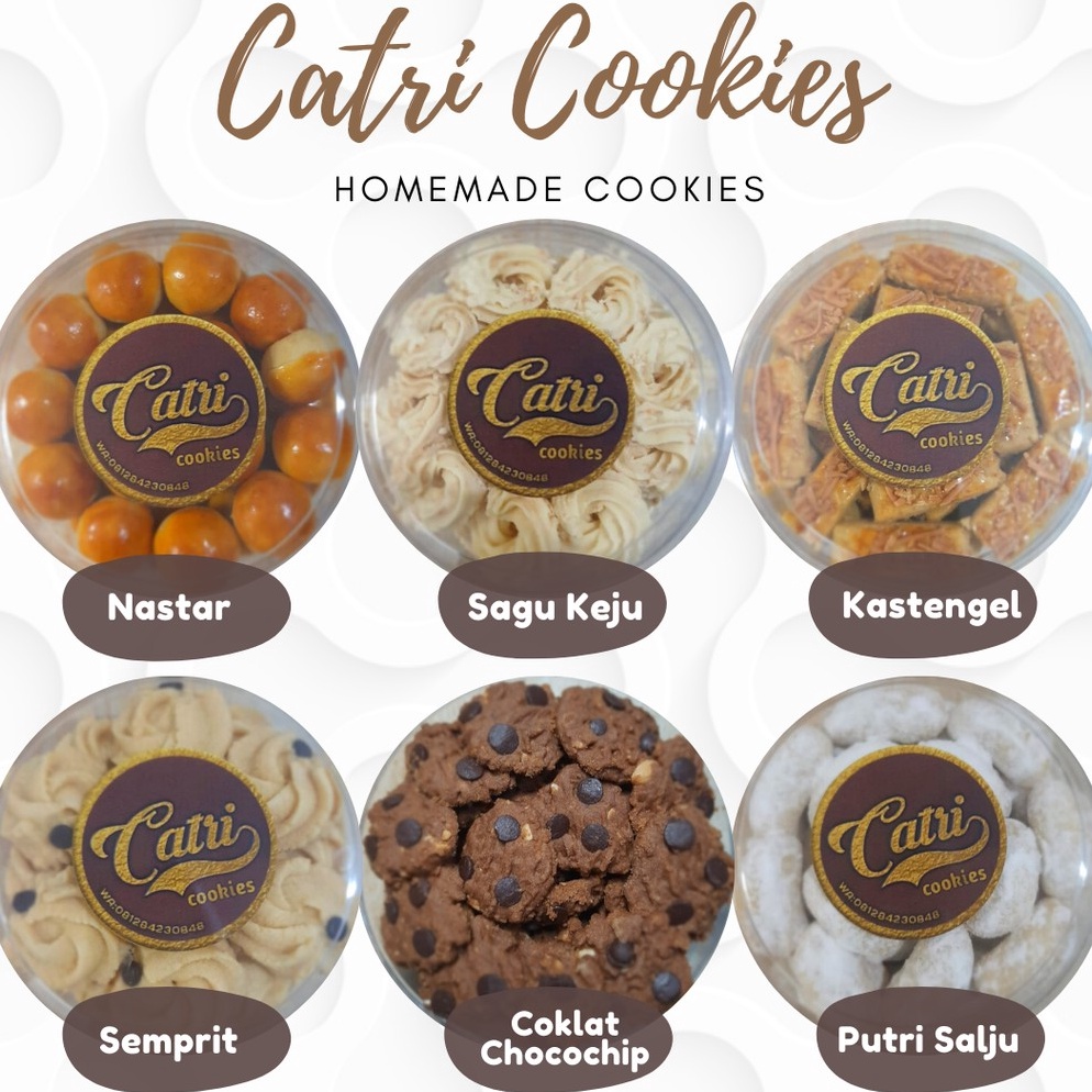 

Produk Premium.. Kue Kering Nastar/Putri Salju/Kastengel/Coklat Kacang Chochip/Sagu Keju/Semprit, Toples 250ml PL7