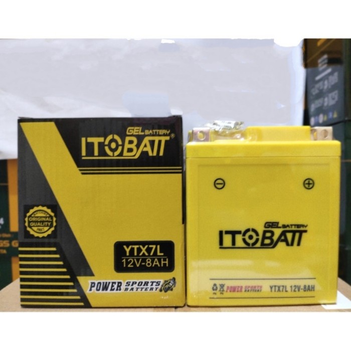 Aki Motor Honda Cbr 150 Cbr 250R Itobatt Ytx7L-Bs Aki Kering 12V 8Ah