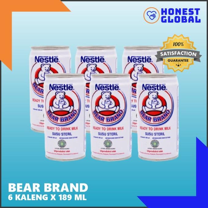 

Nestle Bear Brand Susu Sapi Steril Kaleng - 6 Kaleng x 189 ml