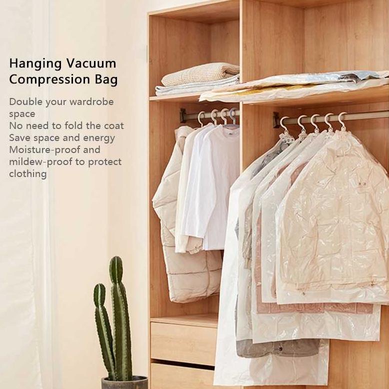 Vacuum Compression Bag Plastik Vakum Pakaian Model Gantung