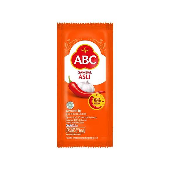 

ABC SAMBAL ASLI SACHET 8 GR - SAUS SAMBAL