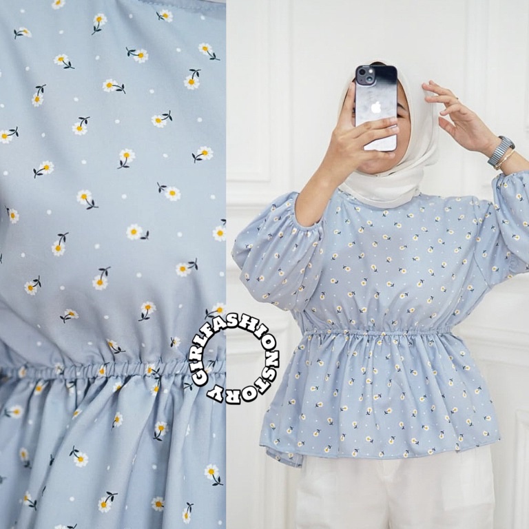STOK TERBATAS. GFS FLOWY BLOUSE VINTAGE KOREAN STYLE | OLLA BLOUSE
