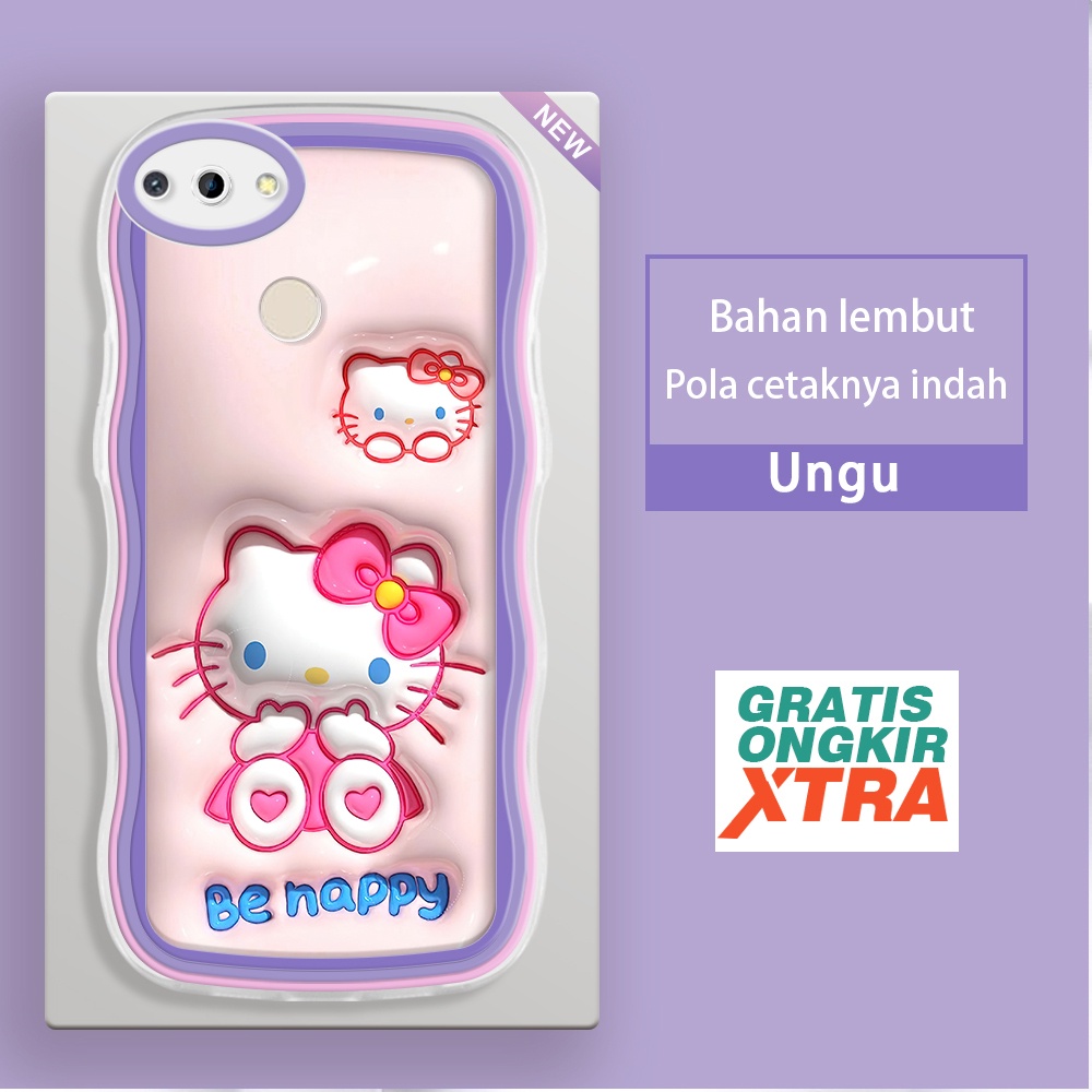 jinsouwe Redmi 6 6A 7 8 8A K40S 9A 9C 10A 9T 10C 10 5G Casing Ponsel  Pola hello kitty 3D  warna-war