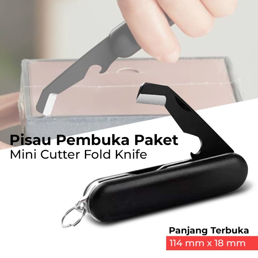 

mini Pisau cutter Lipat Saku Stainless Steel EDC kardus can opener GOOD QUALITY