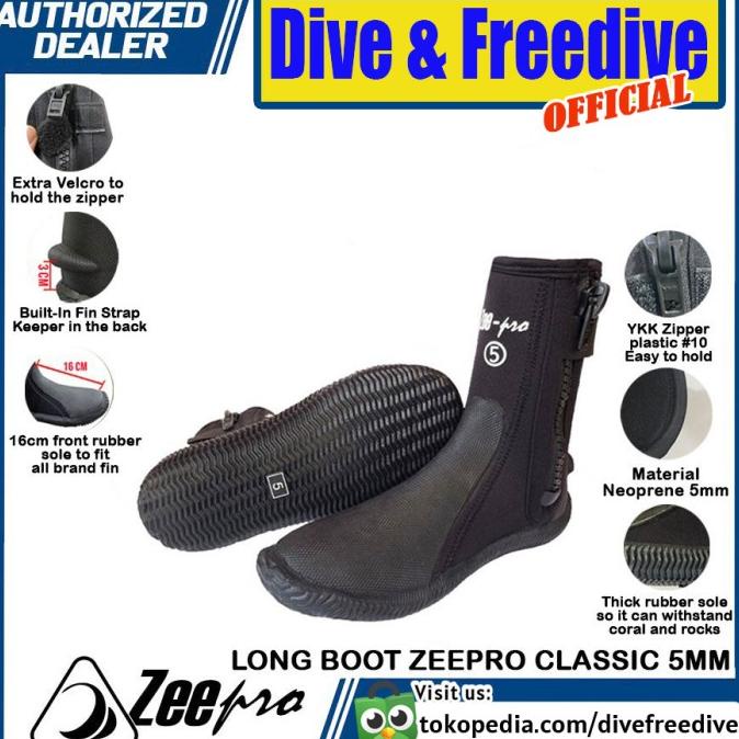 Long Boot Zeepro Classic Booties 5mm Sepatu Karang Selam Scuba Diving