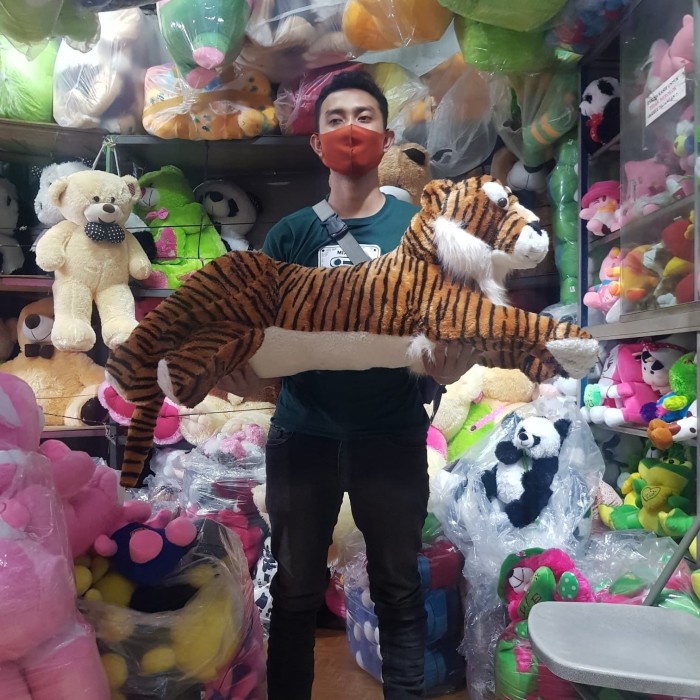 REALFTO BONEKA SINGA MACAN TUTUL HARIMAU LION SIMBA COKLAT JUMBO BESAR