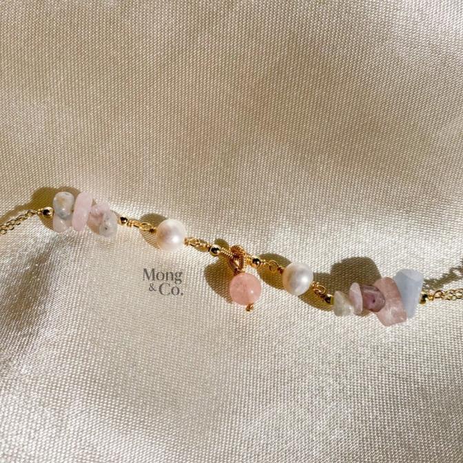 Mong&Co Morgan Handmade Morganite Bracelet - Gelang Wanita Gemstone