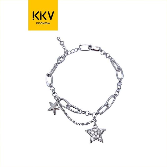 KKV YG Sier Bracelet Aksess Wanita Gelang Rantai Sier Liontin