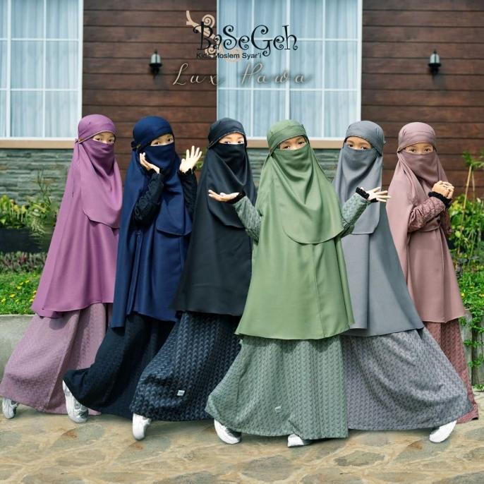 Lux Hawa Baju Muslim Set Gamis Syari Cadar Anak Basegeh