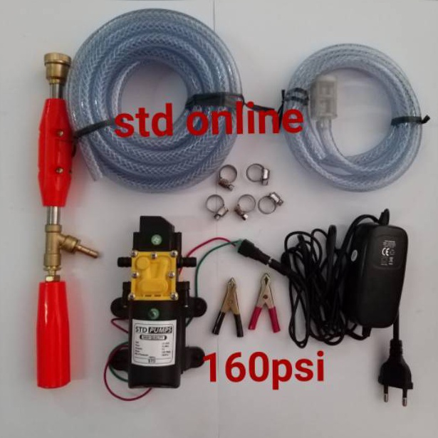 Terbaru.. 100watt 160psi adaptor 7A  doorsmeer alat cuci motor mobil tekanan tinggi steam dc  alat c