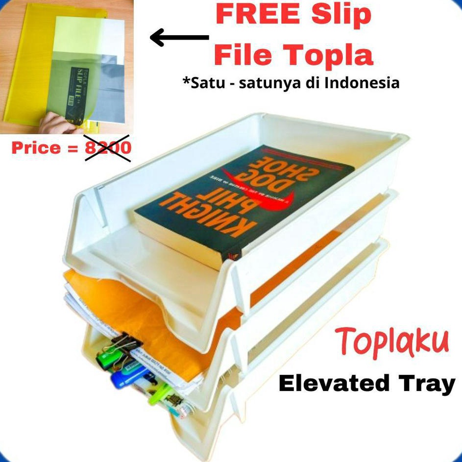 ★★ SMA TOPLA Rak Dokumen Kertas HVS Paper Tray F4 3 Susun Meja ATK Kantor Belajar Kerja Minimalis Pl