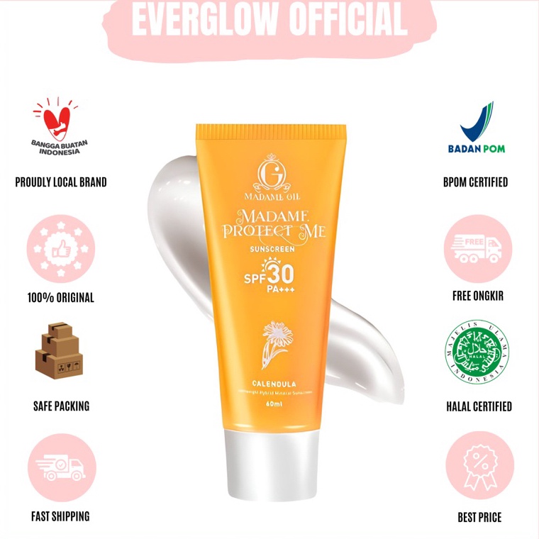 

✨ 7.7 Madame Gie Madame Protect Me Sunscreen SPF 30 PA +++ With Calendula - Skincare Sunblock