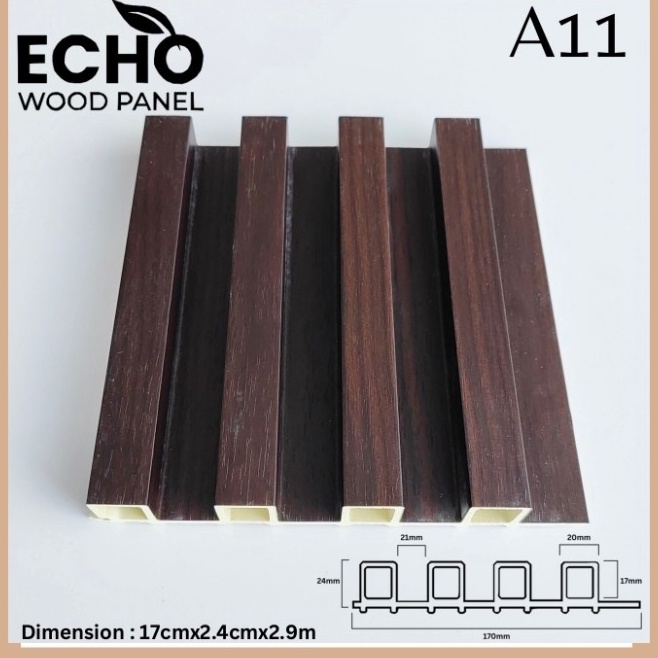 ★★ T PLASWOOD WPC WALL PANEL TEBAL 22MM WOOD PANEL KISI KISI - A 11 DEKORASI LANTAI DAN DINDING Read