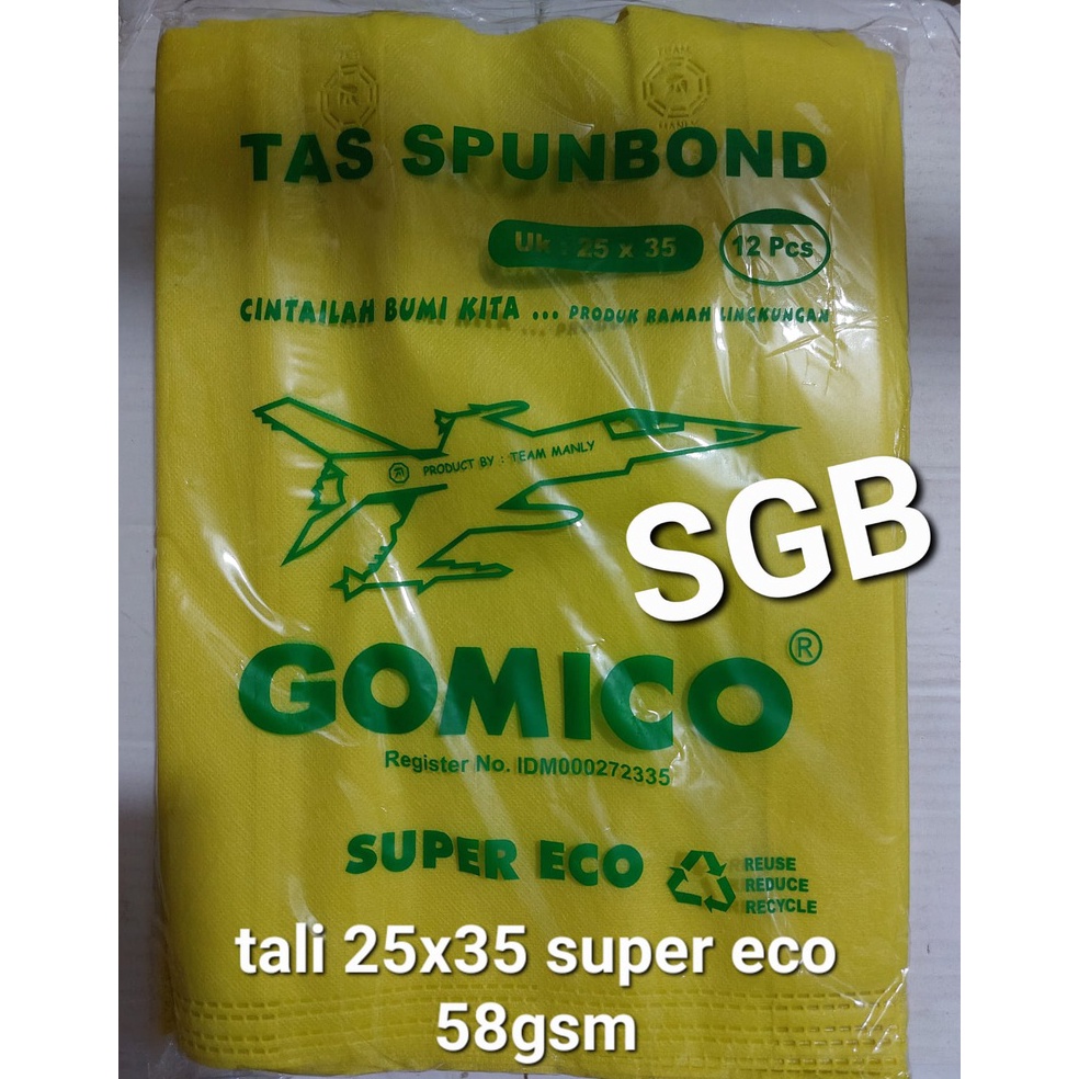 

[LBW] Super ECONOMIS Goodie bag tali 25x35x8 58GSM harga per lusin / tas spunbond ➮Best Seller