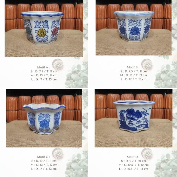 Best Seller Pot Keramik / Pot Keramik Cantik / Pot Keramik Putih Motif Bunga