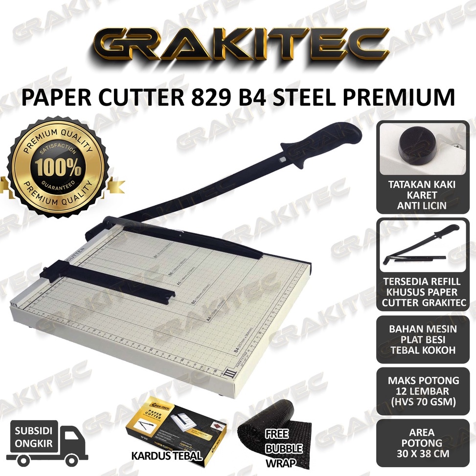 

0GJOF Paper Cutter B4 Lebih Besar Dari F4 ( Alat Potong Kertas ) Pemotong Kertas Alat Potong /Mesin Pemotong Kertas HVS, Sticker, Dos, PVC ID Card, Yellow Board, Art Paper, Vinyl, Bontax, Camel, Kertas Foto A5, A4, F4, B4 Glossy Silky Photo Paper 53
