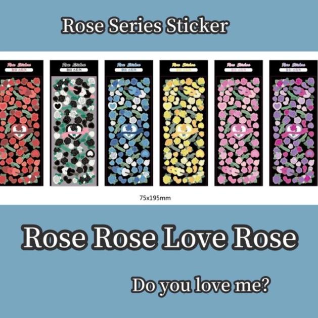 

Terlaris Korea Ins Love And Rose Laser Sticker [E1-3] [X]