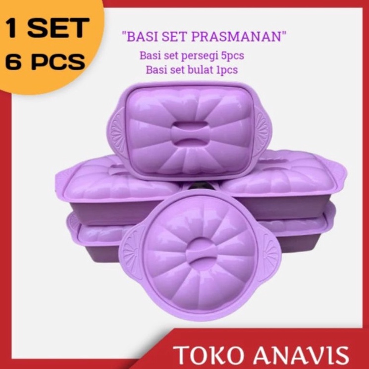 MURAH BANGET. (5in 1=6 pcs)Basi Set Prasmanan Plastik Basi set persegi+bulat
