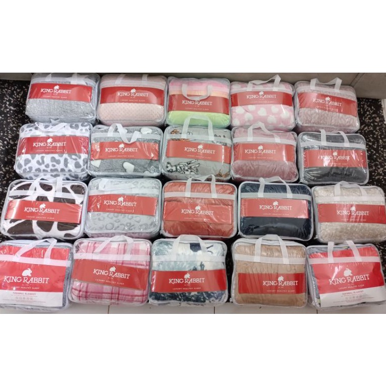 TERLARIS. King Rabbit Thermal Blanket Selimut Fleece uk 150 x 200 cm / Selimut King Rabbit / Blanket