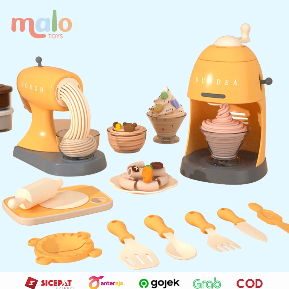 Murah MALOTOYS - Cetakan Playdough Ice Cream Noodle Maker Clay Plastisin Mainan Mie Es Krim Playdoh 