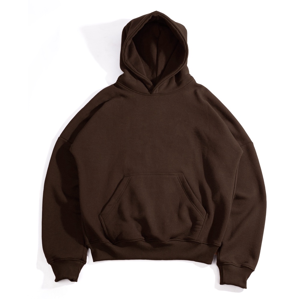 TERLARIS. Oversized Boxy Hoodie BROWN