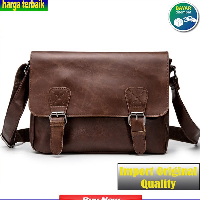 TREN TERBARU. Tas Pria Selempang Kulit cowokTas Kulit laki laki Tas Kuliah kasual santai