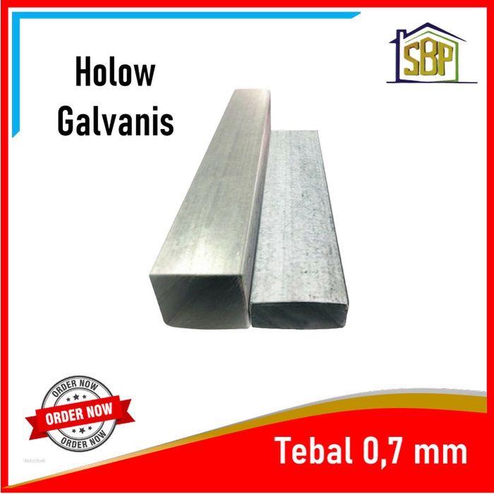 Besi Holo Holow Hollow Galvanis 4x4 Tebal 0,7 mm Rangka Partisi Gipsum