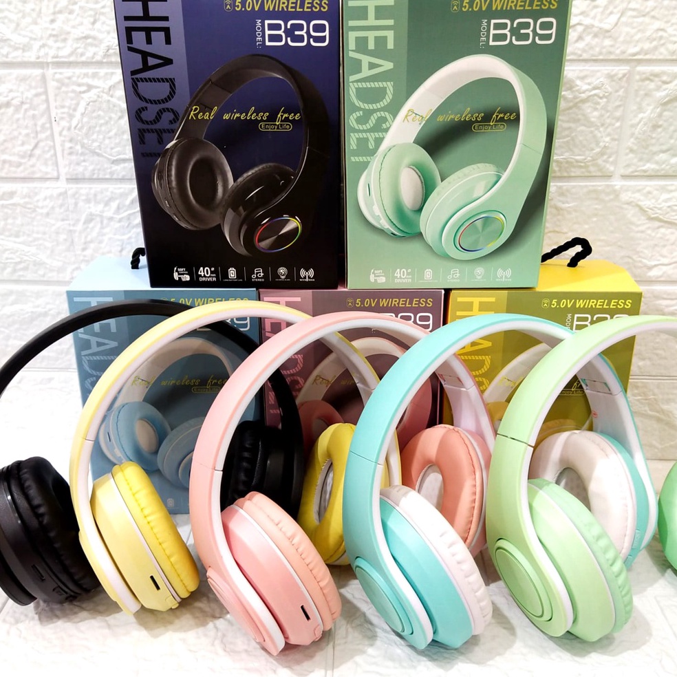 LANGSUNG KIRIM Headset Bluetooth Wireless Headset LED B39 TERMURAH
