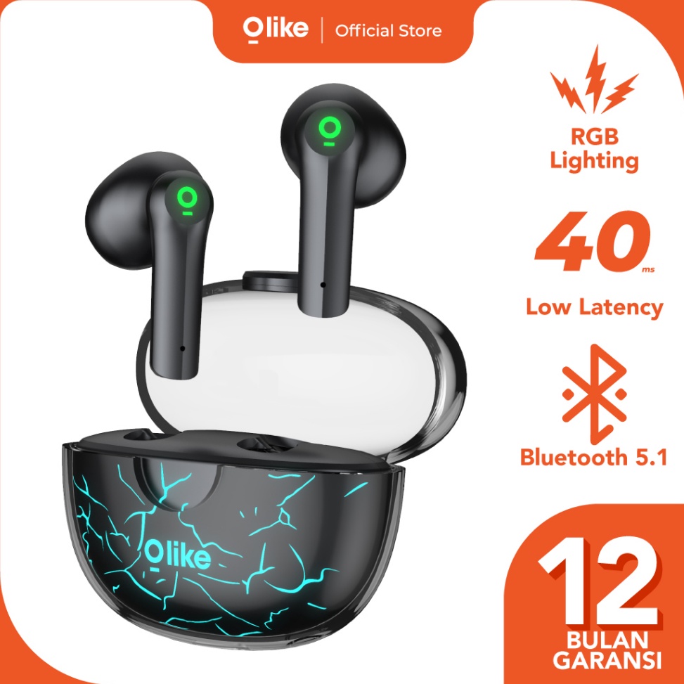 Paling Laris!.. OLIKE TRUE WIRELESS BLUETOOTH EARPHONE GAMING EARBUDS TWS HEADSET T1H