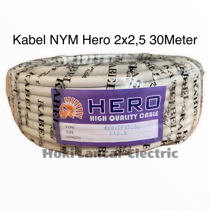 Termurah Kabel listrik NYM Hero 2x2,5 30Meter Kawat Tunggal / Kabel Listrik