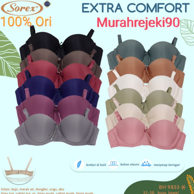 CHEKOUT. BH SOREX 9853 BRA BERKAWAT CUP KECIL BUSA SEDANG ORIGINAL TERBARU