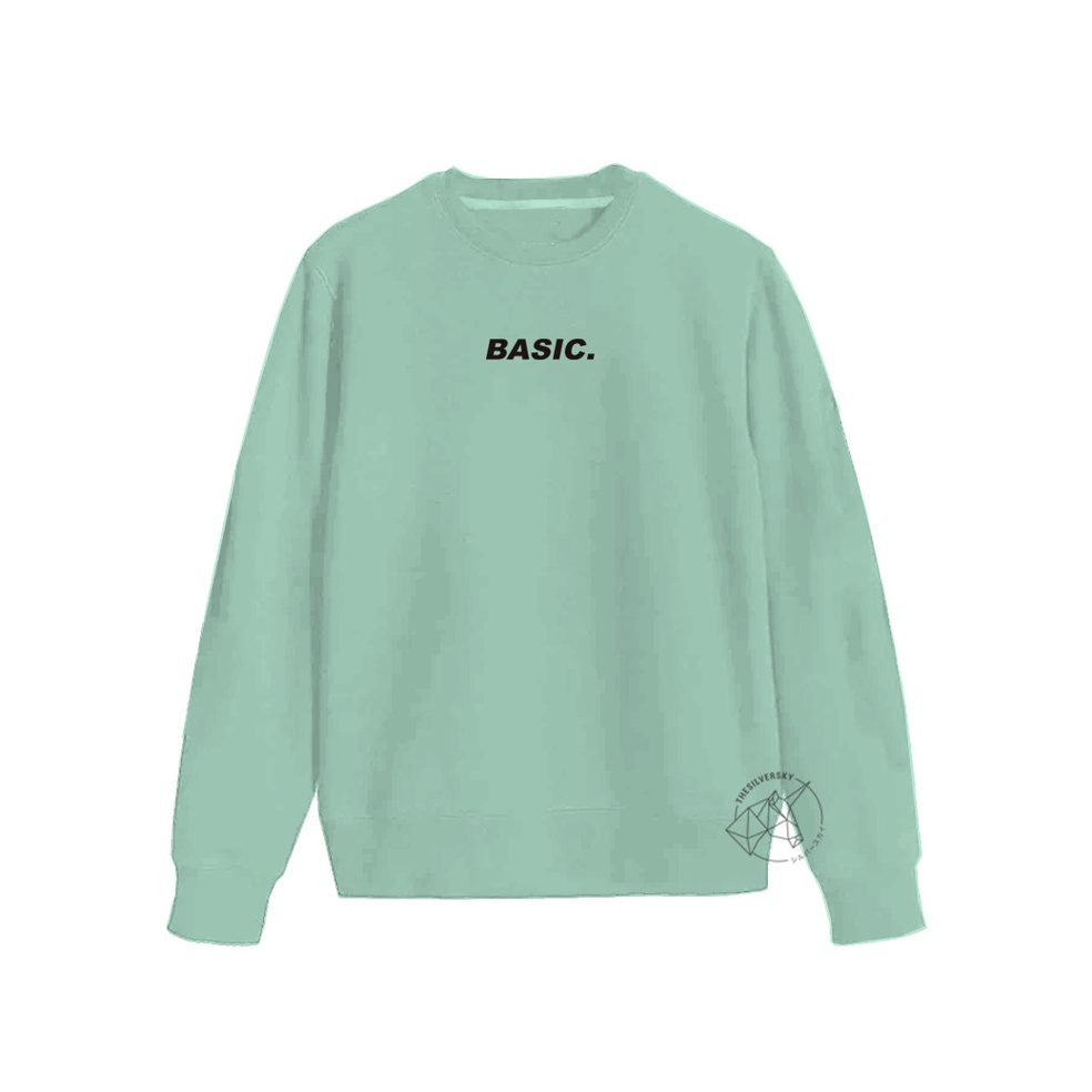 HOT SALE. Thesilversky Design Basic. Mint Green Crewneck Sweater Pastel