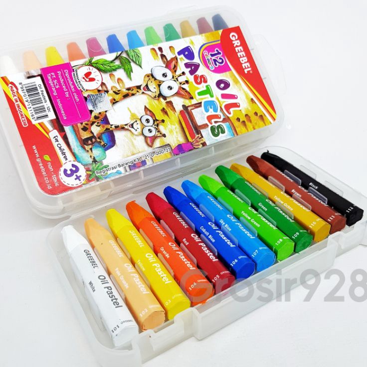 

★Bayar Di Tempat✺ PNLBO Crayon / Krayon Oil Pastel Greebel 12 warna D91 ❂Model Baru